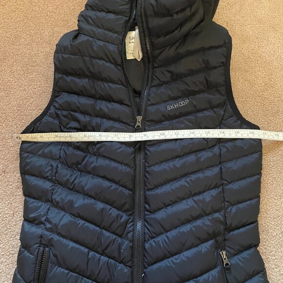Skhoop of Scandinavia Osa Down Vest Women's XS Black Hip Length Zipper Hood - Picture 8 of 15